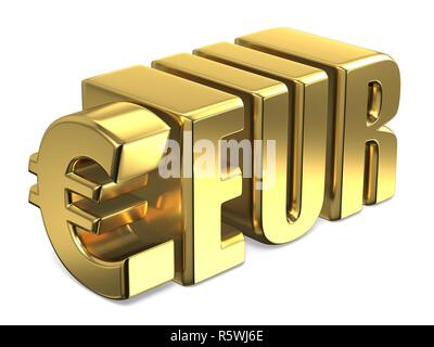 EUR Euro monnaie d'or 3D connexion Banque D'Images