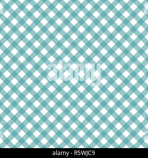 Bleu Cyan motif vichy diagonale. Texture à partir de carrés rhombus - plaid, nappes, vêtements, chemises, robes, de papier, de la literie, des couvertures, couettes Illustration de Vecteur