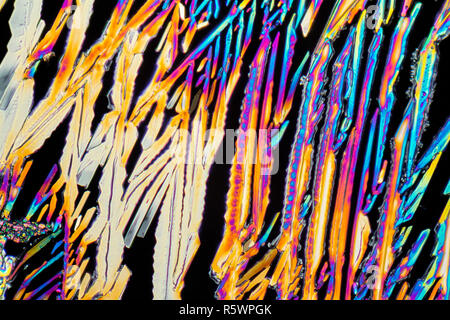 Des microcristaux de nitrate de sodium. Banque D'Images