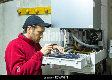 Mesure la température de travail hydraulique dans une centrale thermique Banque D'Images