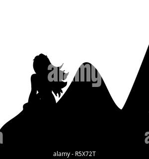 Nymphe de montagne Oread fantasy mythologie ancienne silhouette Banque D'Images