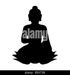 La spiritualité de la religion traditionnelle silhouette Bouddha Banque D'Images