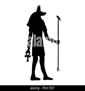 Anubis Dieu égyptien Egypte Egypte ancienne silhouette Banque D'Images