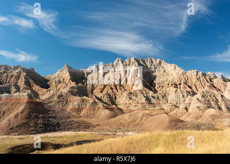 Près de Pinnacles crêtes surplombent, Automne, Badlands National Park, S. Dakota, USA, par Dominique Braud/Dembinsky Assoc Photo Banque D'Images