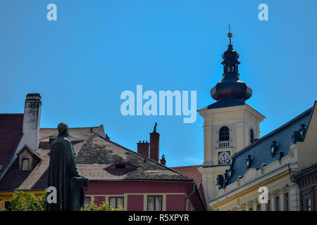 Vue panoramique de la tour du Conseil de Sibiu, Roumanie Banque D'Images