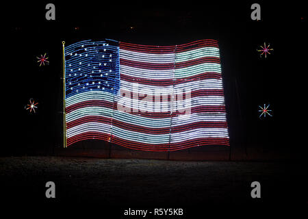 Prescott Valley, Arizona, USA - 27 novembre 2018 : Lumière de Noël affichage à Fain Park ou vallée des Lumières Banque D'Images