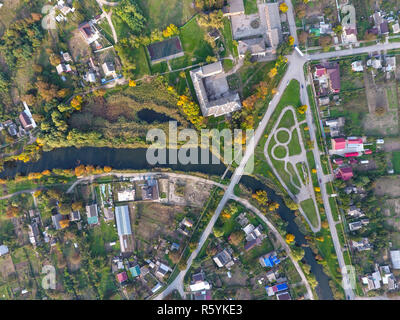 Vue du haut du village. On peut voir les toits des maisons et Banque D'Images