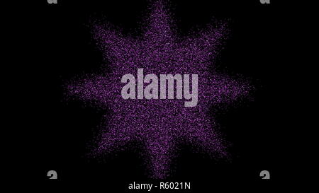 La formation de l'étoile des particules. Tunnel futuriste numérique. Le rendu 3D Banque D'Images