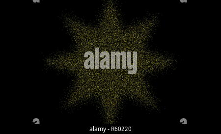 La formation de l'étoile des particules. Tunnel futuriste numérique. Le rendu 3D Banque D'Images