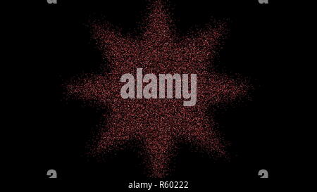 La formation de l'étoile des particules. Tunnel futuriste numérique. Le rendu 3D Banque D'Images