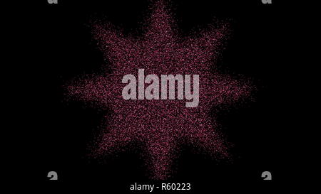 La formation de l'étoile des particules. Tunnel futuriste numérique. Le rendu 3D Banque D'Images