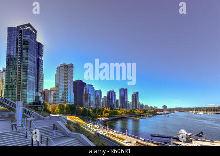 Vue sur le centre-ville de Vancouver Harbour à Vancouver, Colombie-Britannique, Canada Banque D'Images