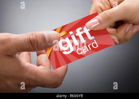 Carte-cadeau donnant Banque D'Images