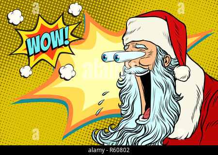Yeux exorbités Hyper réaction à Santa Claus Banque D'Images