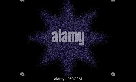 La formation de l'étoile des particules. Tunnel futuriste numérique Banque D'Images