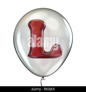 Lettre L en 3D ballon transparent Banque D'Images