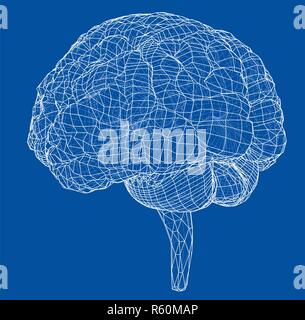 Contour 3D cerveau Banque D'Images