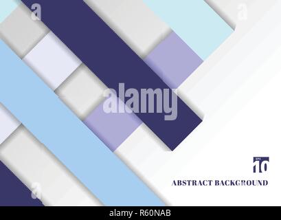 Couleur bleu modèle géométrique abstrait arrière-plan avec ton cadres carrés. Design matériel toile origami. Vous pouvez utiliser pour d'affaires, brochure Illustration de Vecteur