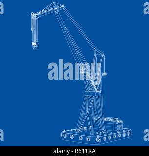 Grue flottante. 3d illustration Banque D'Images