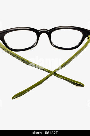 Lunettes Lunettes vert noir Banque D'Images