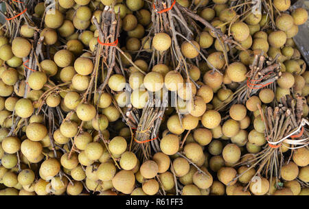 Longanes frais Fruits / tas de longane fruit tropical à vendre sur le marché Banque D'Images