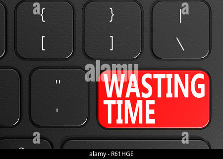 Perdre du temps sur un clavier noir Banque D'Images
