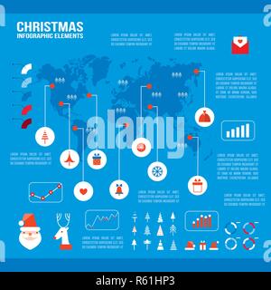 Éléments infographique de Noël pour votre entreprise télévision moderne style design Vector illustration Illustration de Vecteur