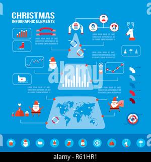 Éléments infographique de Noël pour votre entreprise télévision moderne style design Vector illustration Illustration de Vecteur