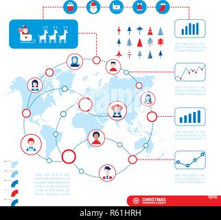 Éléments infographique de Noël pour votre entreprise télévision moderne style design Vector illustration Illustration de Vecteur