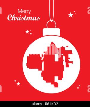 Joyeux Noël illustration thème avec plan de Santa Ana California Illustration de Vecteur