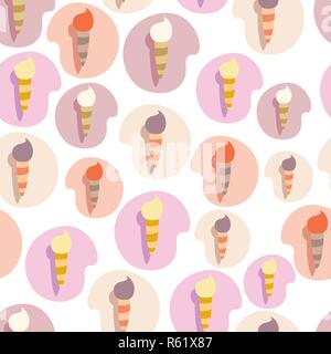 Belle ice - cream cones seamless background pattern. Vector illustration Illustration de Vecteur