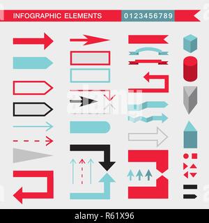 Éléments infographie,bars,panneaux flèches buttonsborders etc Vector illustration Illustration de Vecteur