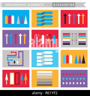 Éléments infographie,bars,panneaux flèches buttonsborders etc Vector illustration Illustration de Vecteur