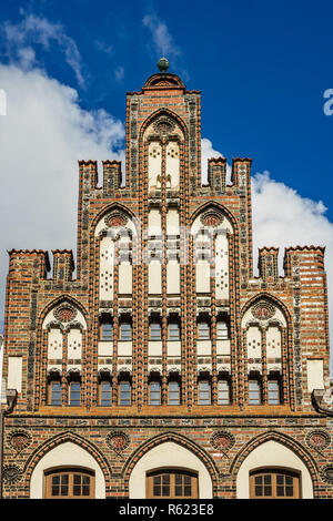 Vue d'un bâtiment historique à Rostock Banque D'Images