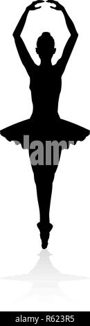 Danseuse de Ballet Ensemble Silhouette Illustration de Vecteur