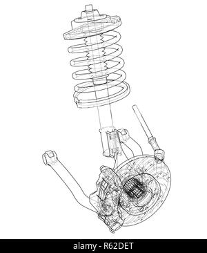 Suspension voiture avec absorbeur de choc Banque D'Images