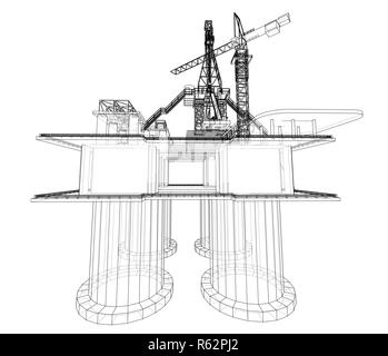 La plate-forme de forage offshore concept Banque D'Images