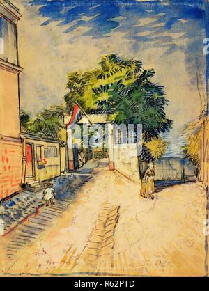 Entrée du Moulin de la galette. Date : juin-septembre 1887, Paris. Dimensions : 31,6 cm x 24,0 cm. Musée : Musée Van Gogh, Amsterdam. Banque D'Images