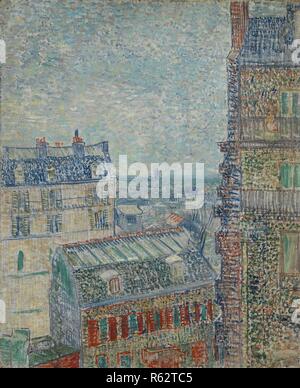 Vue depuis l'appartement de Théo. Date : mars-avril 1887, Paris. Dimensions : 45,9 cm x 38,1 cm, 62,5 cm x 54,4 cm. Musée : Musée Van Gogh, Amsterdam. Auteur : VAN GOGH, Vincent. VINCENT VAN GOGH. Banque D'Images