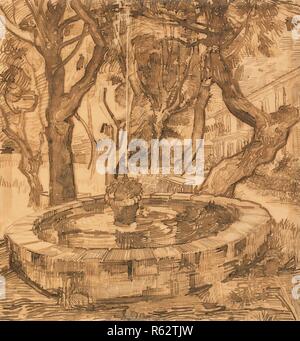 Fontaine du jardin de l'asile. Date : mai-juin 1889, Aix-en-Provence. Dimensions : 49,8 cm x 46,3 cm. Musée : Musée Van Gogh, Amsterdam. Banque D'Images