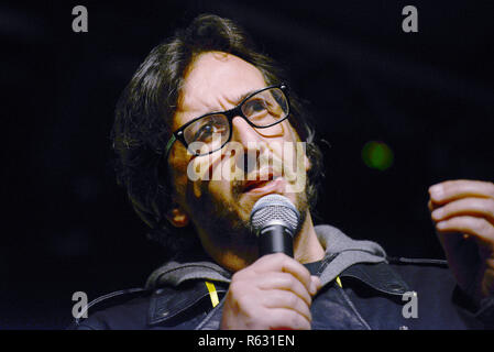 ROME, Largo, lieu de l'homme vers l'avenir la manifestation d'Amnesty International pour célébrer le 70e anniversaire de la déclaration des droits de l'homme. Dans l'image le réalisateur Daniele Vicari. Banque D'Images