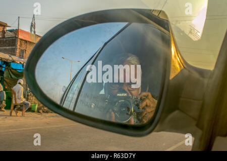 28-Dec-2014-photographe Anil Dave selfy voiture Jharkhand en Inde Asie travelin Banque D'Images