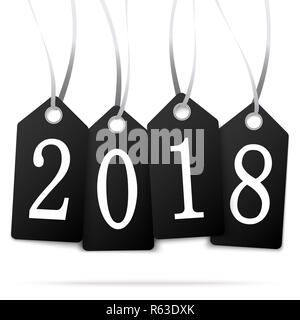 L'année 2018 hang tags avec Banque D'Images