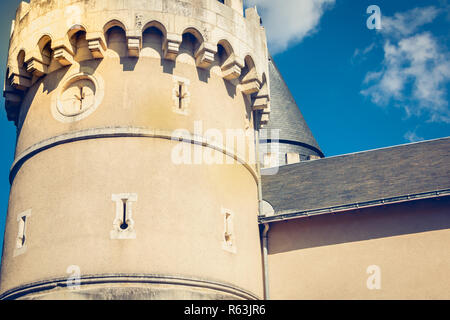 Des détails architecturaux de l'église Notre Dame de Bourgenay à Talmont Saint Hilaire Banque D'Images