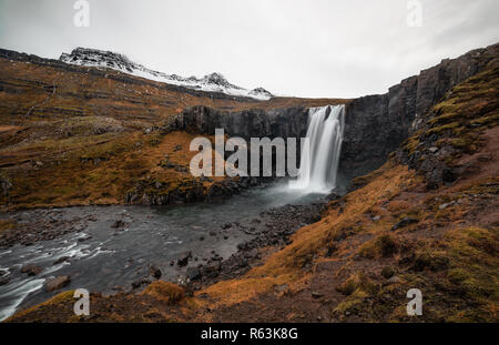 Gufufoss, belle cascade à seydisfjordur, en Islande Banque D'Images