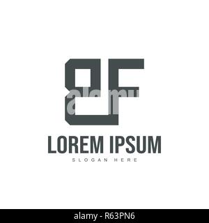 BF Lettre logo design. Logo design Modèle de lettre initiale Illustration de Vecteur