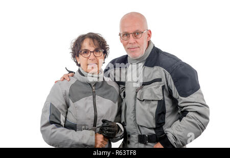 Deux cavaliers Hauts isolé sur fond blanc Banque D'Images