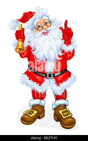 Père Noël avec une cloche Banque D'Images