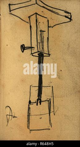 Plan de construction d'un point de vue cadre. Date : Novembre 1884-septembre 1885, la Roche-Posay. Dimensions : 12,4 cm x 7,5 cm. Musée : Musée Van Gogh, Amsterdam. Banque D'Images