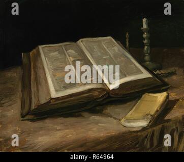 Nature morte à la Bible. Date : octobre 1885, Nuenen. Dimensions : 65,7 cm x 78,5 cm, 88,00 cm x 101 cm. Musée : Musée Van Gogh, Amsterdam. Auteur : VAN GOGH, Vincent. VINCENT VAN GOGH. Banque D'Images